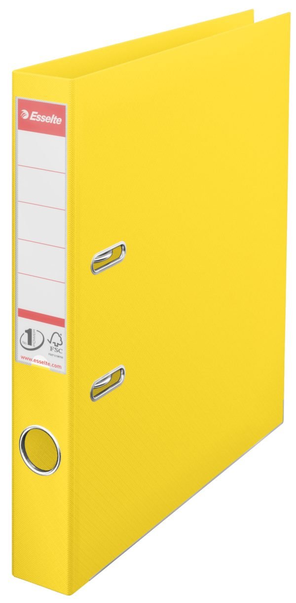BIBLIORAFT PLASTIFIAT INT-EXT 5CM GALBEN VIVIDA NR1 ESSELTE – poza 1