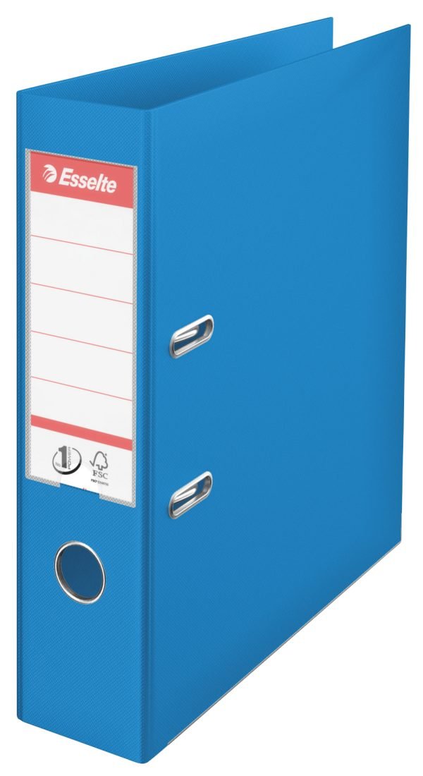 BIBLIORAFT PLASTIFIAT INT-EXT 7.5CM ALBASTRU VIVIDA NR1 ESSELTE – poza 1
