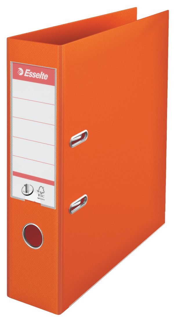 BIBLIORAFT PLASTIFIAT INT-EXT 7.5CM PORTOCALIU NR1 POWER ESSELTE – poza 1