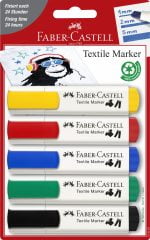 BLISTER 5 MARKERE TEXTILE STANDARD FABER-CASTELL – poza 1