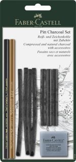 BLISTER SET 10 BUCATI PITT MONOCHROME CARBUNE FABER-CASTELL – poza 1