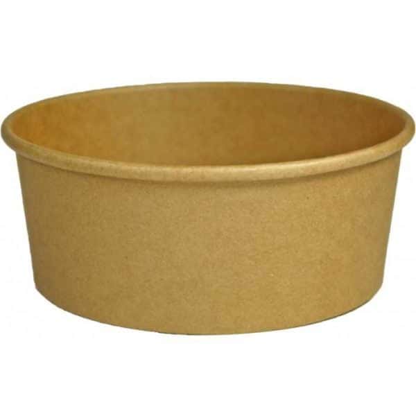Bol salata din carton, kraft natur, D150 mm, 750cc 50 buc/set – poza 2