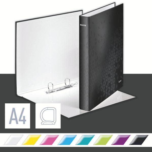 CAIET MECANIC A4 2 INELE 25MM/40MM NEGRU WOW LEITZ – poza 3