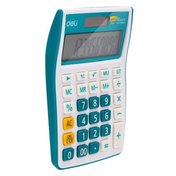 CALCULATOR BIROU 12DIG ALB-ALBASTRU 1238 DELI – poza 2