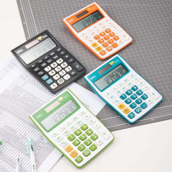 CALCULATOR BIROU 12DIG ALB-ALBASTRU 1238 DELI – poza 4