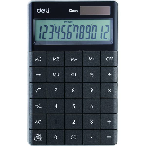 CALCULATOR BIROU 12DIG MODERN NEGRU DELI – poza 1