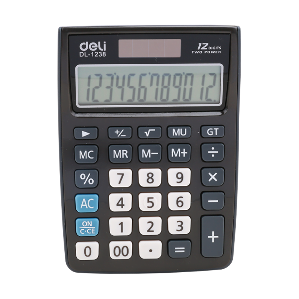 CALCULATOR BIROU 12DIG NEGRU 1238 DELI – poza 1