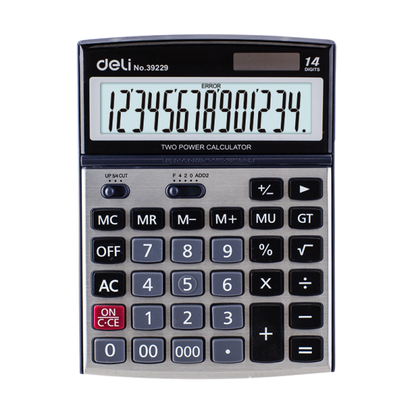 CALCULATOR BIROU 14DIG METAL 39229 DELI – poza 2