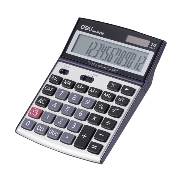 CALCULATOR BIROU 14DIG METAL 39229 DELI – poza 3