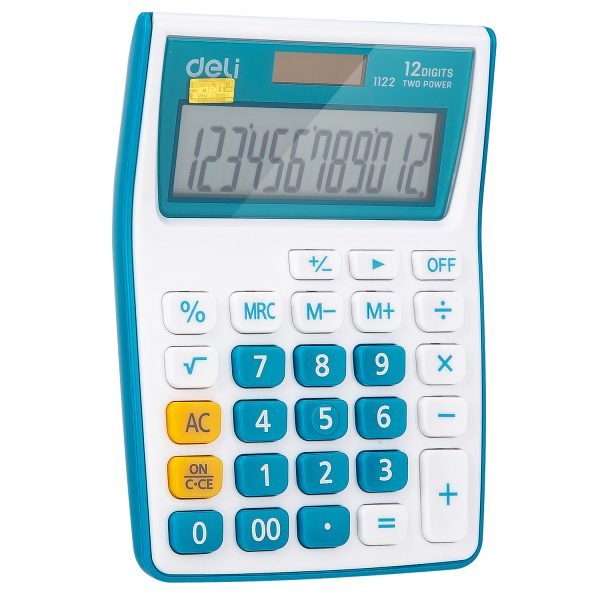 CALCULATOR BUZUNAR 12DIG ALB-ALBASTRU 1122 DELI – poza 2