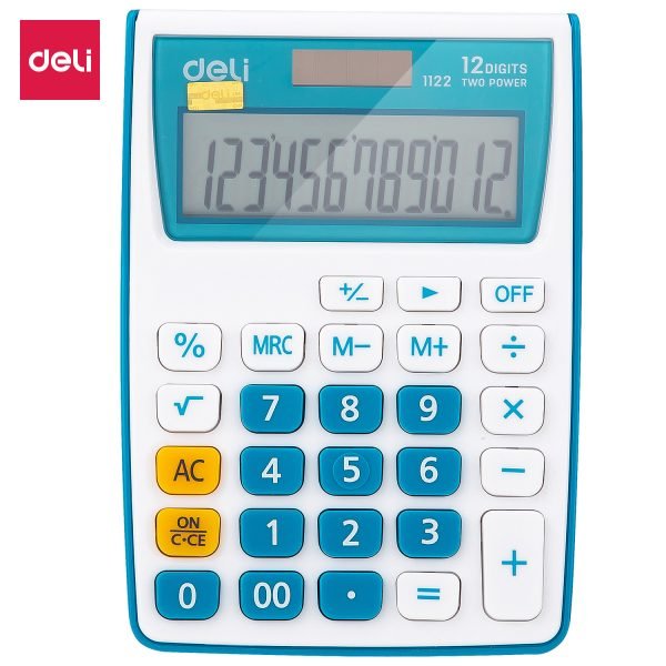CALCULATOR BUZUNAR 12DIG ALB-ALBASTRU 1122 DELI – poza 1