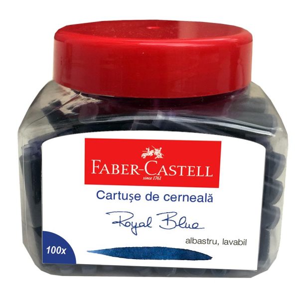 CARTUSE CERNEALA MICI ALBASTRE 100BUC/BORCAN FABER-CASTELL – poza 1