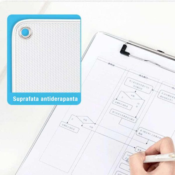 CLIPBOARD SIMPLU METAL CU RIGLA DELI – poza 2
