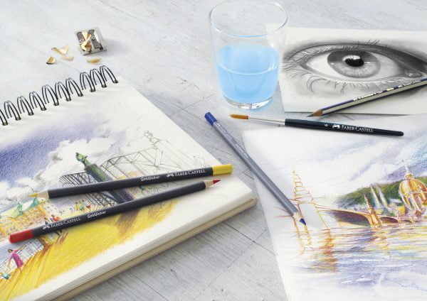 CREIOANE COLORATE AQUARELLE 12 CULORI GOLDFABER CUT. METAL FABER – poza 4