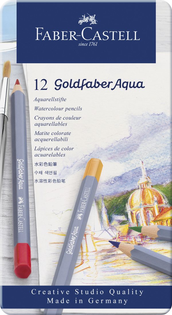 CREIOANE COLORATE AQUARELLE 12 CULORI GOLDFABER CUT. METAL FABER – poza 1