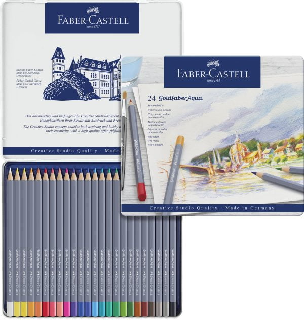 CREIOANE COLORATE AQUARELLE 24 CULORI GOLDFABER CUT. METAL FABER – poza 3