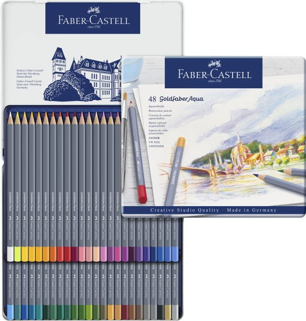 CREIOANE COLORATE AQUARELLE 48 CULORI GOLDFABER CUT. METAL FABER – poza 2