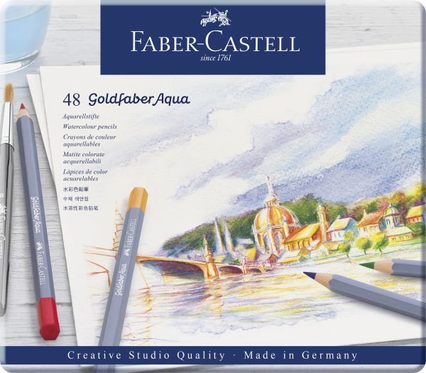 CREIOANE COLORATE AQUARELLE 48 CULORI GOLDFABER CUT. METAL FABER – poza 1