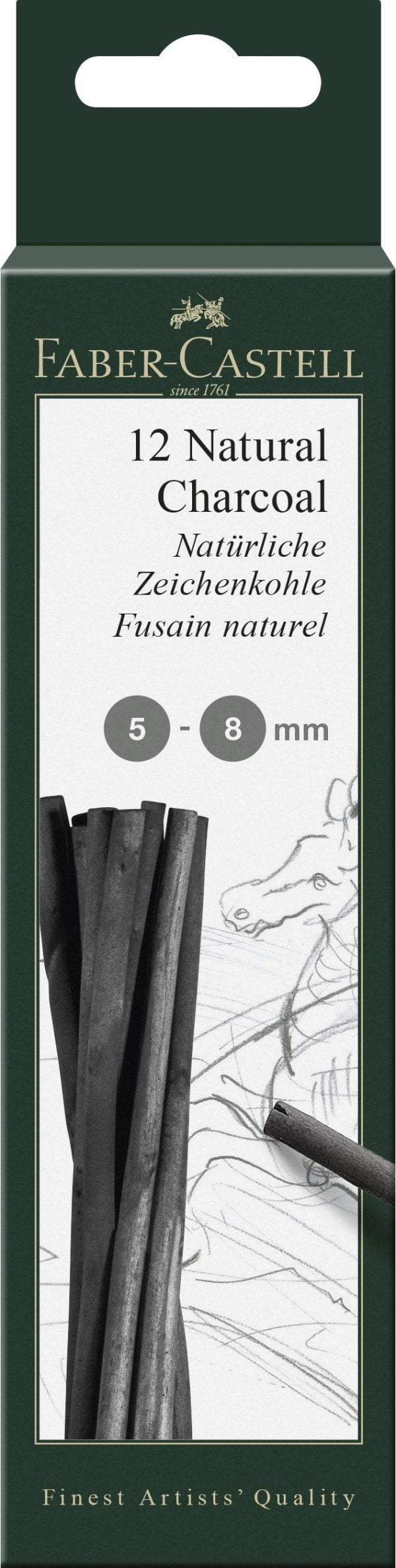 CUTIE 12 BUC CARBUNE NATURAL PITT MONOCHROME 5-8MM FABER-CASTELL – poza 1