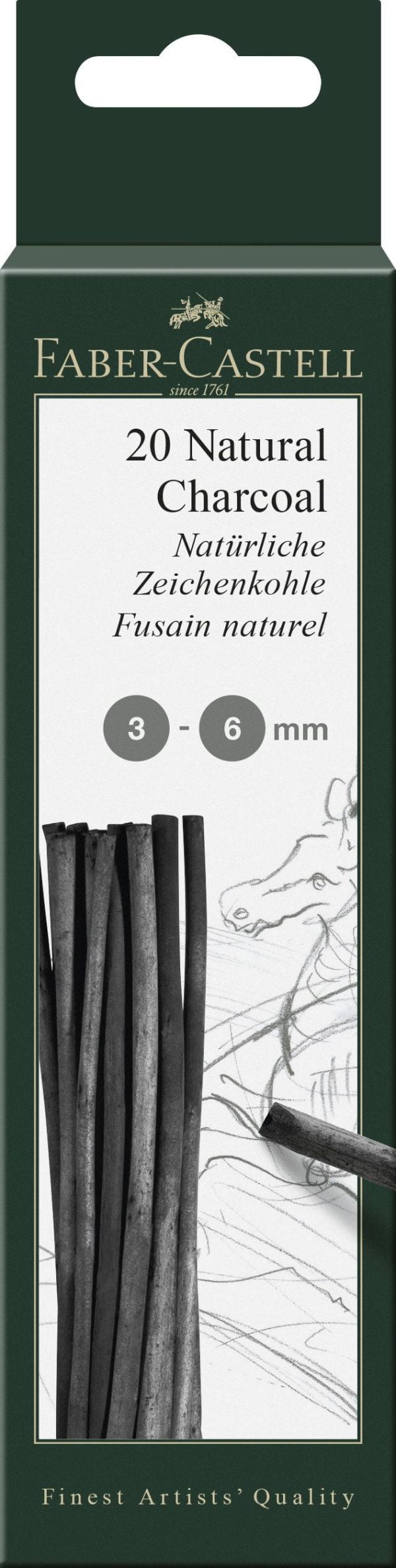 CUTIE 20 BUC CARBUNE NATURAL PITT MONOCHROME 3-6MM FABER-CASTELL – poza 1