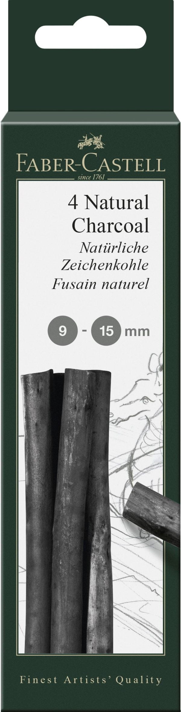 CUTIE 4 BUC CARBUNE NATURAL PITT MONOCHROME 9-15MM FABER-CASTELL – poza 1