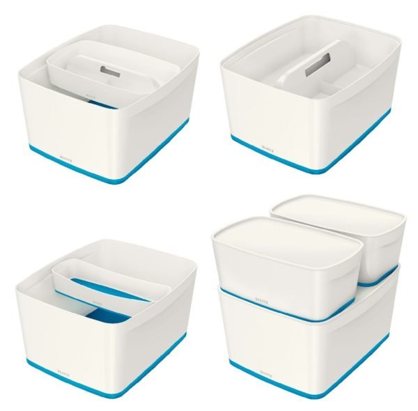 CUTIE DEPOZITARE CU CAPAC MARE ALB/ALBASTRU MYBOX LEITZ – poza 3