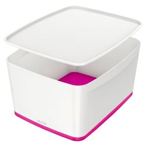 CUTIE DEPOZITARE CU CAPAC MARE ALB/ROZ MYBOX LEITZ – poza 1