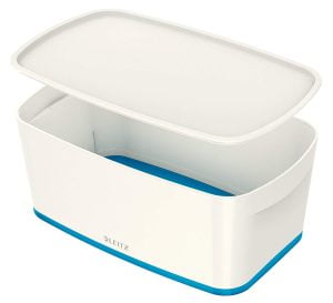 CUTIE DEPOZITARE CU CAPAC MICA ALB/ALBASTRU MYBOX LEITZ – poza 1
