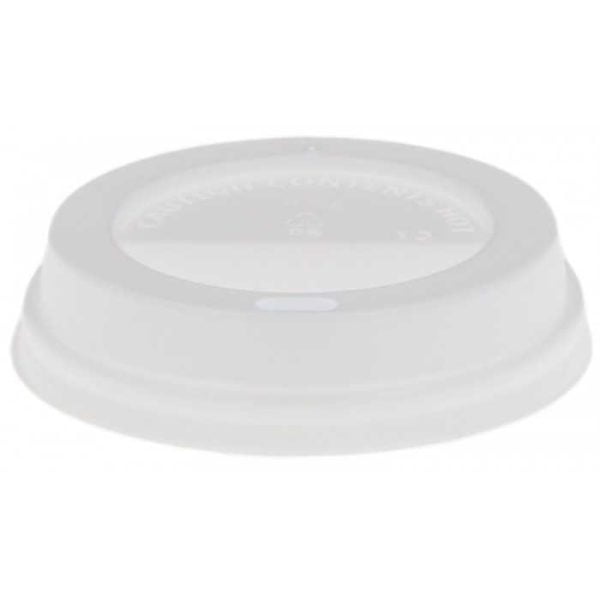 Capace albe bauturi calde PS pentru pahar carton 8oz d80mm  100buc/set – poza 2