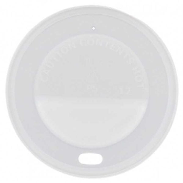 Capace albe bauturi calde PS pentru pahar carton 8oz d80mm  100buc/set – poza 1