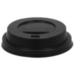Capace negre bauturi calde PS pentru pahar carton 8oz d80mm  100buc/set – poza 1