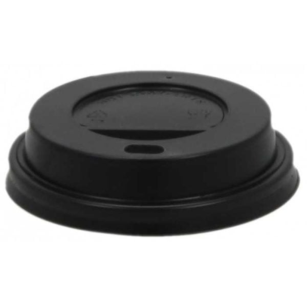 Capace negre bauturi calde PS pentru pahar carton 8oz d80mm  100buc/set – poza 1