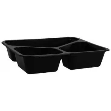 Caserole din PP negru 227X178-1 H45 3 comp , 50 buc/set – poza 1