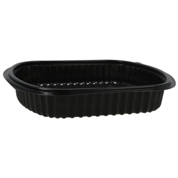 Caserole din PP negru + capac transparent, ovale 1 comp. 240X205 mm 250/set – poza 2