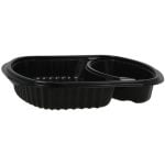 Caserole din PP negru + capac transparent, ovale 2 comp. 240X205 mm 250/set – poza 2