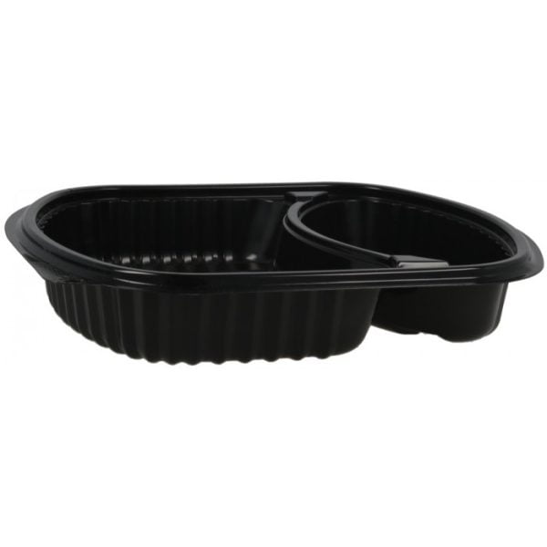 Caserole din PP negru + capac transparent, ovale 2 comp. 240X205 mm 250/set – poza 2