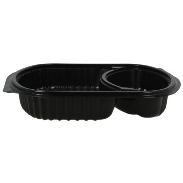 Caserole din PP negru + capac transparent, ovale 2 comp. 240X205 mm 250/set – poza 3