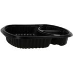 Caserole din PP negru + capac transparent, ovale 3 comp. 240X205 mm 250/set – poza 2