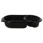 Caserole din PP negru + capac transparent, ovale 3 comp. 240X205 mm 250/set – poza 3