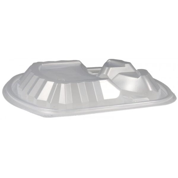 Caserole din PP negru + capac transparent, ovale 3 comp. 240X205 mm 250/set – poza 5