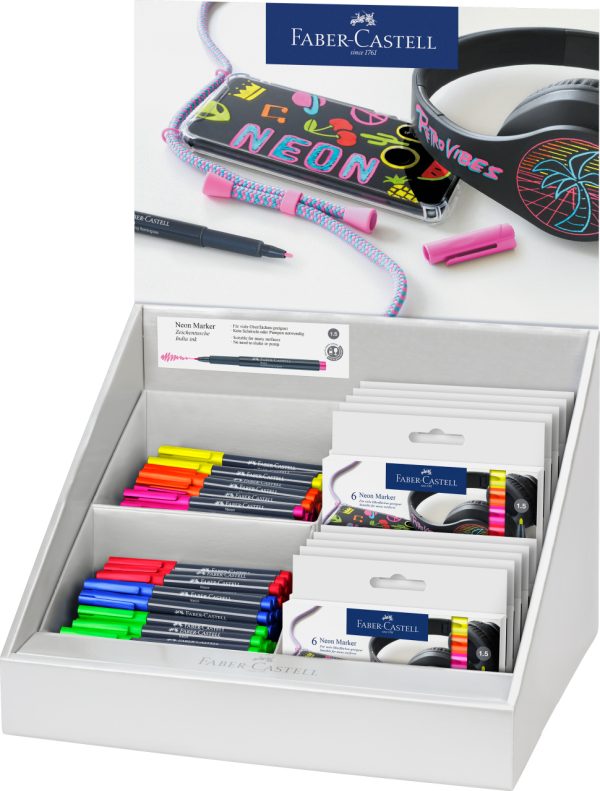 DISPLAY 120 BUC MARKER CREATIV NEON FABER-CASTELL – poza 1