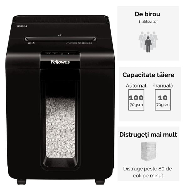 DISTRUGATOR DOC AUTOMAT AUTOMAX 100M CROSS-CUT FELLOWES – poza 4