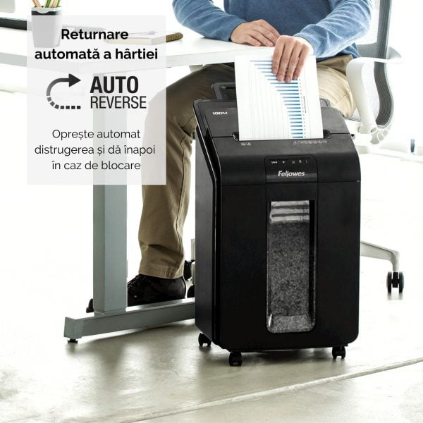 DISTRUGATOR DOC AUTOMAT AUTOMAX 100M CROSS-CUT FELLOWES – poza 5