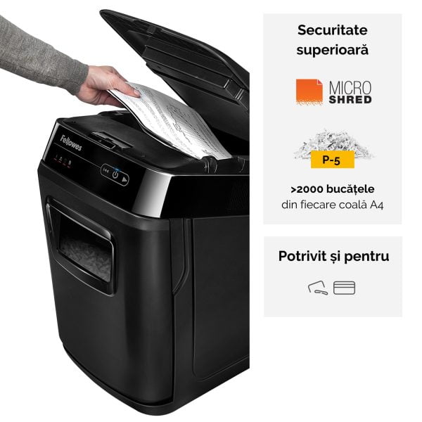 DISTRUGATOR DOC AUTOMAT AUTOMAX 200M MICROSHRED FELLOWES – poza 3