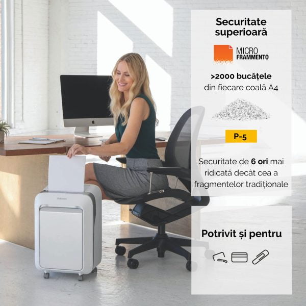 DISTRUGATOR DOCUMENTE LX211 MICRO-CUT ALB FELLOWES – poza 5