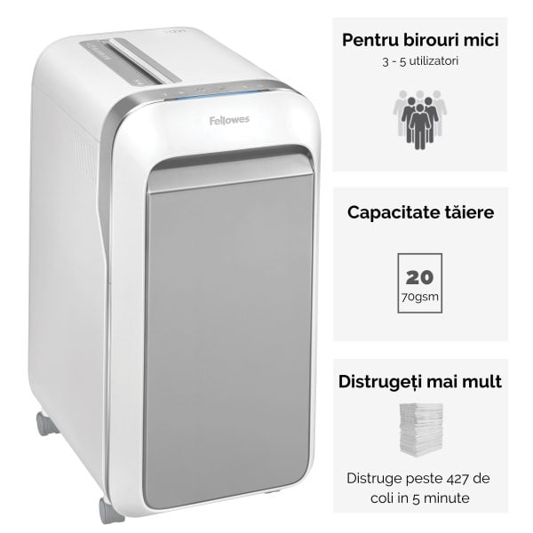 DISTRUGATOR DOCUMENTE LX221 MICRO-CUT ALB FELLOWES – poza 2