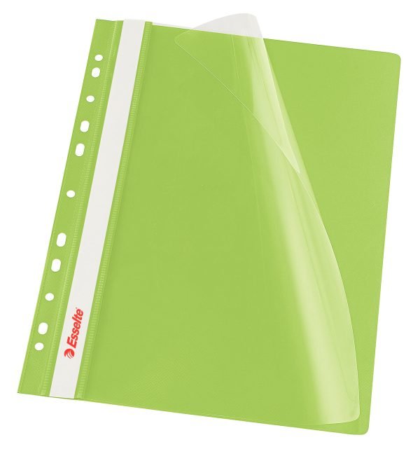 DOSAR PLASTIC CU SINA SI MULTIPERFORATII VERDE 10/SET ESSELTE – poza 1