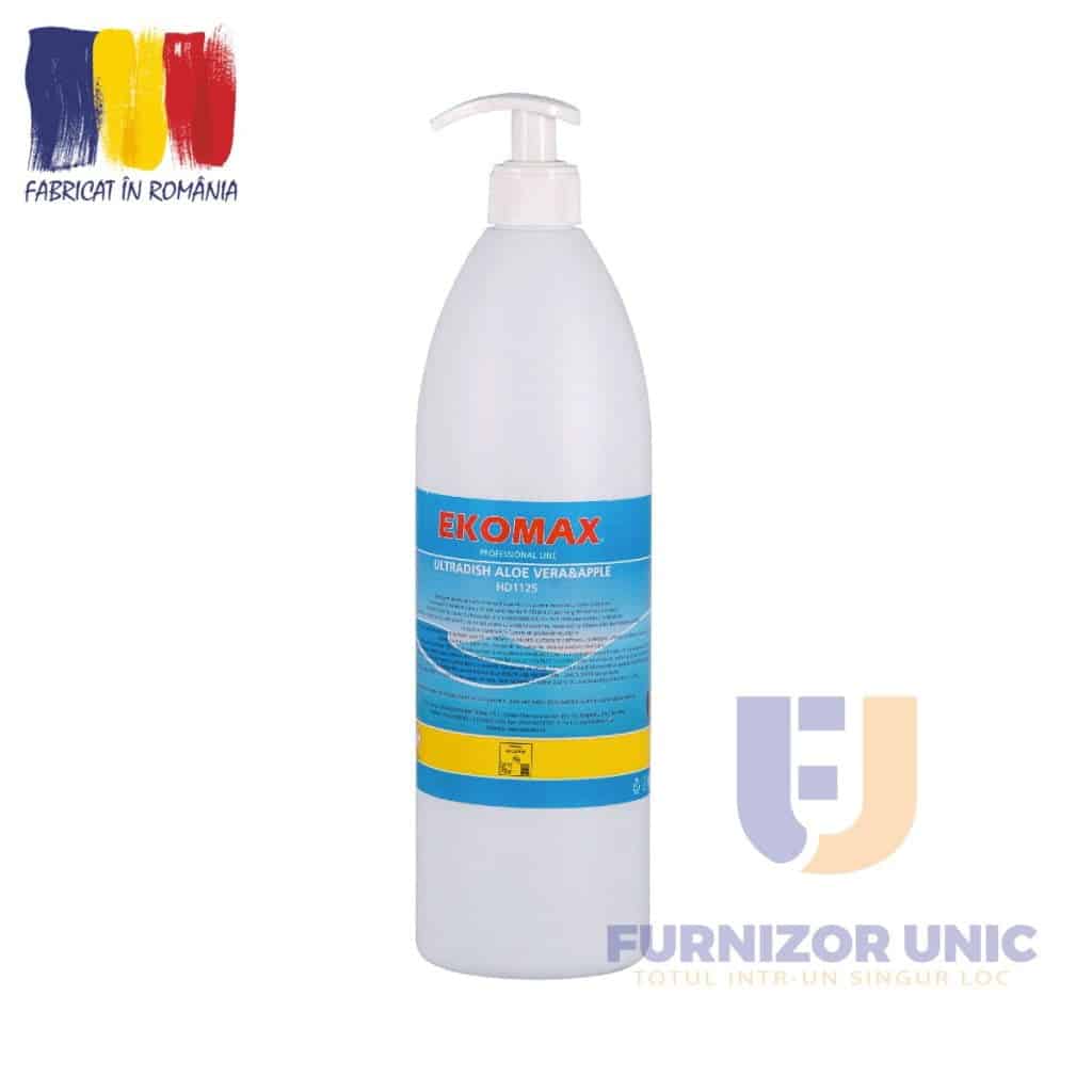 Detergent profesional vase EKOMAX Ultradish Aloe Vera Apple flacon 1L – poza 1