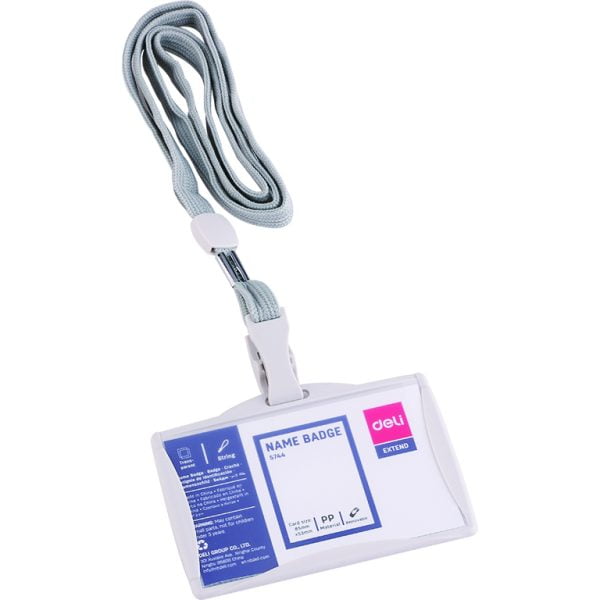 ECUSON ORIZONTAL RIGID 85*53MM CU CLIPS SI SNUR TEXTIL DELI – poza 1