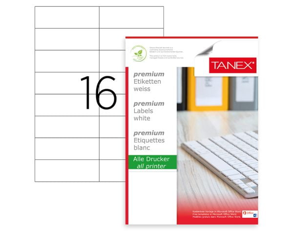 ETICHETE 16/A4 105*37MM COLTURI DREPTE 100/TOP TANEX – poza 1